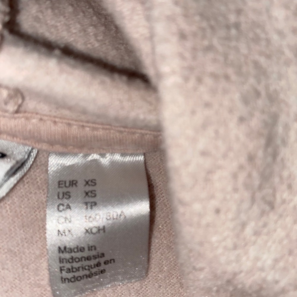 Light pink crop top hoodie